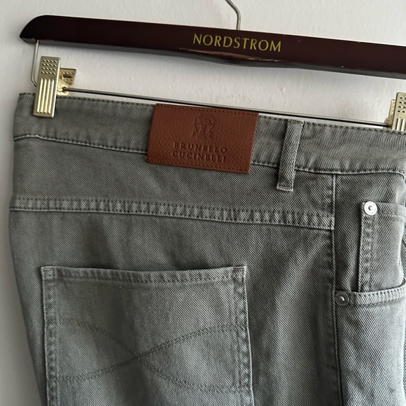 Brunello Cucinelli Olive Skinny Tapered Jeans - Picture 7 of 8